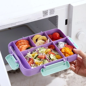 5-compartment bento box for salad and meal prep, portable and microwave-safe lunch box