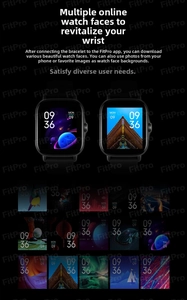 Detailed view of Y13 smart watch displaying various customizable online watch faces