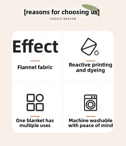 Features of flannel blanket with reactive printing, versatile use, and machine washable fabric