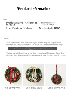 Detailed comparison of Christmas wreaths with red, gold, and checkered bow designs