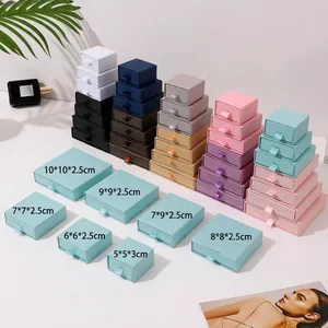 Scatola Regalo Per Gioielli Stile Cassetto Imballaggio In Cartone Con Tirante In Nastro E Spugna Per Anelli Orecchini