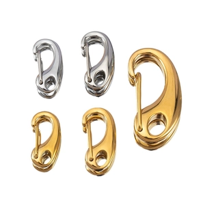 Golden and silver stainless steel lobster claw clasps in five sizes for DIY jewelry making