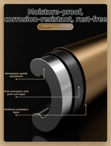 Cross-section of aerospace aluminum hanger with multi-layer anti-rust gold finish