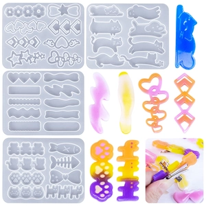 Moules En Silicone Pour Pinces À Cheveux Moulage Résine Époxy Bijoux DIY Formes Animal Coeur Étoile Fleur Pour Artisanat