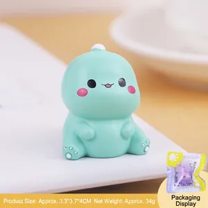 Cute mint green mini dinosaur figurine for desk and car decor, 3.3x3.7x4cm size