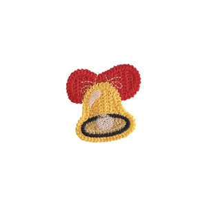 Barrette cloche de Noël crochetée à la main avec nœud rouge pour accessoire d'hiver