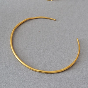 Gargantilla Abierta de Latón Bañado en Oro Vintage Minimalista con Líneas Irregulares para Mujer Joyas Geométricas de Nicho Elegantes