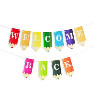 Bannière Welcome Back Guirlande Papier Crayon Colorée Décoration De Salle De Classe Pour La Rentrée Scolaire DIY