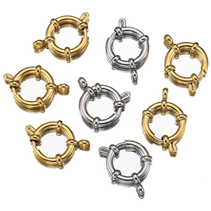 Polished stainless steel sailor clasps in gold and silver for jewelry making