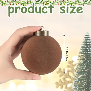 Brown velvet Christmas ball 3.14 inch held in hand for tree decoration