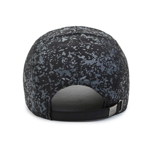 Casquette de baseball séchage rapide noire avec imprimé moucheté gris et boucle en métal