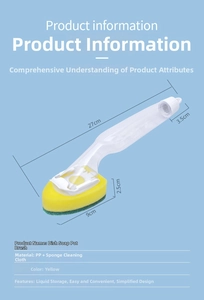 Detail view of the kitchen dish brush dimensions and durable sponge head material