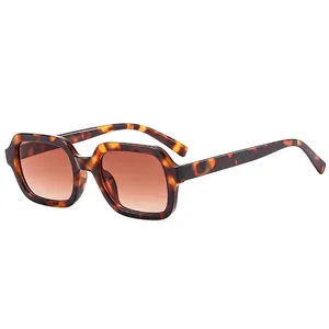 Classic rectangle tortoiseshell sunglasses with brown lenses and durable metal hinges