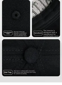 Detailed view of breathable eyelets and sweatband inside the cotton baseball cap
