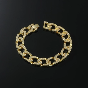 Cuban Link Anklet Zinc Alloy Rhinestone Iced Out Hip Hop Streetwear Jewelry For Men