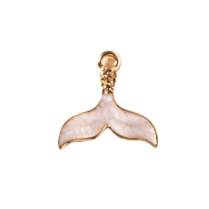 Colorful mermaid tail pendant with gold plating and white enamel for jewelry making