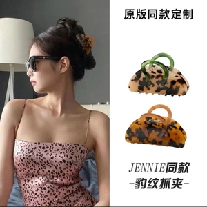 Molletta Per Capelli In Acetato Leopardato Design Di Nicchia Arco Pinza Squalo Motivo Marmorizzato Rigato Accessorio Acconciatura Donna