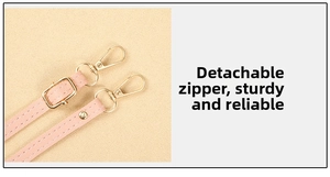 Adjustable pink leather shoulder strap with durable gold metal hooks for cell phone bag