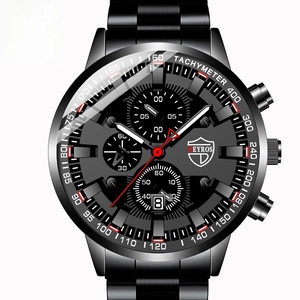 DEYROS Men's Fashion Quartz Watch Stainless Steel Alloy Strap Luminous Hands Calendar Display Business Casual Wristwatch Jewelry