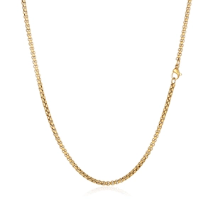 Collier chaîne box en acier inoxydable plaqué or 18K avec fermoir mousqueton