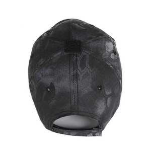Rear view of tactical python camo baseball cap with adjustable velcro strap closure