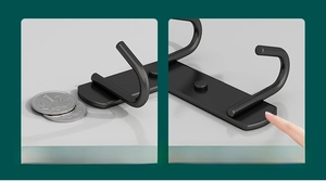 Detail view of thickened stainless steel base and smooth polished rounded hook edges
