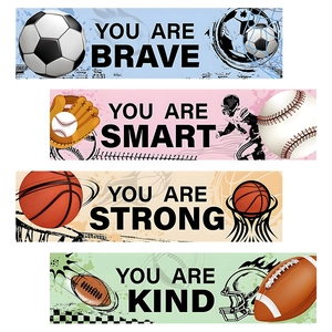 Lot de quatre stickers muraux de sport pour chambre d'enfant football baseball basket
