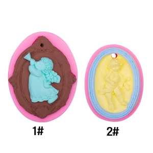 Stampo In Silicone Rilievo Angelo Cornice Europea Decorazione Torte Fondente Strumento Da Forno Fai Da Te Cioccolato Resina
