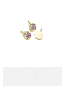 Irregular purple opal pendant with 18K gold-plated frame, 15x21mm jewelry accessory