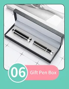 Eleganter schwarzer Business-Stift in einer offenen Premium-Geschenkbox-Anzeige