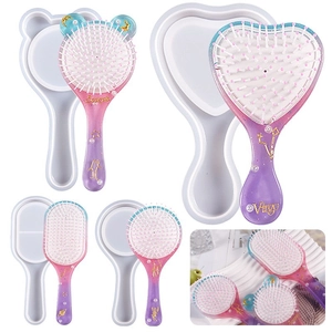 Kit de moules en silicone pour peigne de massage en résine époxy, motifs pailletés