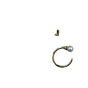 Classic 14k gold-plated silver open ring with elegant pearl and diamond accents