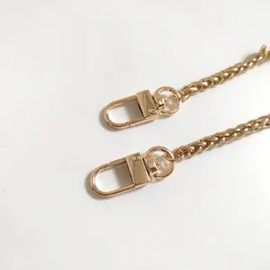 Light gold 5mm metal chain strap with lobster clasps for toiletry bag conversion