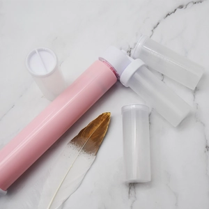 Manual cake airbrush set for mousse coloring with pink pump and clear plastic cylinders