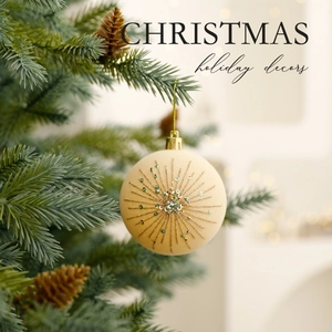 Champagne Gold Christmas Tree Decorations Glitter Plastic Baubles Tree Topper Star Ribbon Flowers Elegant Holiday Home Decor