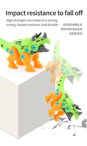 Durable green triceratops building toy showing drop-resistant ABS plastic construction