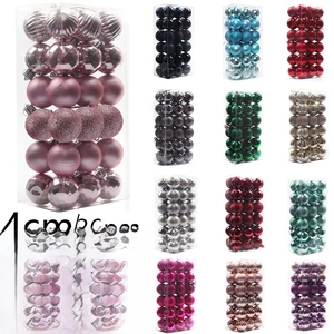 Boules de Noel en plastique 4cm lot de 36 pieces decorations colorees pour sapin de fete