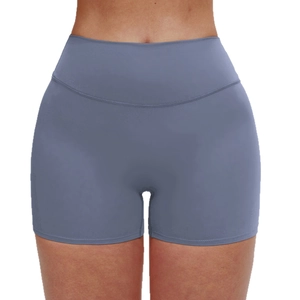 Pantaloncini yoga a vita alta blu grigio con controllo addominale ed effetto lifting