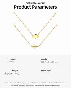 Detailed product specifications and size info for the 925 sterling silver cloud necklace
