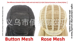 Detailed comparison of breathable rose net and button net base for short curly wigs