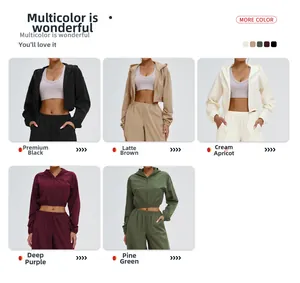 Detailed view of color options for women's hooded sun protection and windproof sports sets