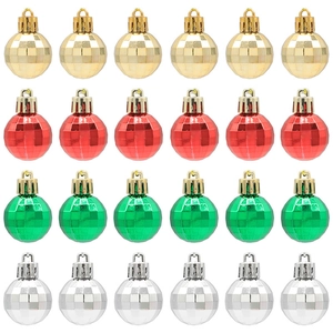 Plaid Faceted Christmas Ball Ornaments Plastic Mirror Disco Balls For Christmas Tree Decor Holiday Party Decoration Supplies