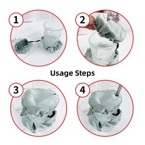 Four-step tutorial showing how to cover a glass with the anti-spike drink cover scrunchie