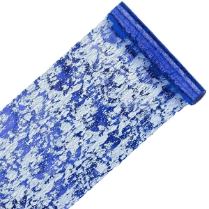 Blue marble foil table runner mesh roll for elegant wedding and party table decoration