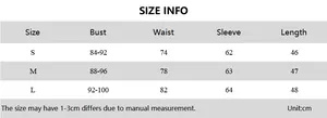 Tableau détaillé des tailles pour cardigan femme avec mesures de buste, taille et manches