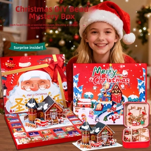 Calendrier de l'Avent DIY de Noël avec 24 cases et bracelets à breloques festifs