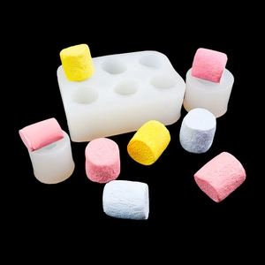3D marshmallow silicone mold set with six-hole and single-hole designs for candle making
