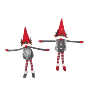 Weihnachts-Zwerg-Vorhangschnallen mit roten Hüten und gestreiften Gliedmaßen für Deko