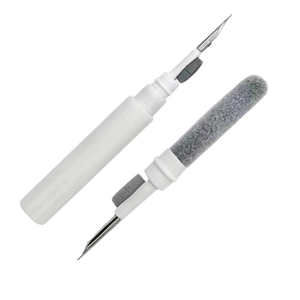 Multi-purpose cleaning pen for Bluetooth earbuds with metal nib and dense flocking brush