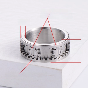 Dettaglio anello rotante meccanico in acciaio inox con larghezza 9 mm e spessore 3 mm